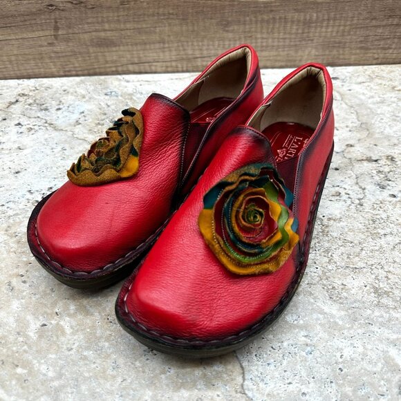 Spring Step L’artiste Loafer Womens ReddishLeather Floral Emilia EU 39/US 8.5 - Picture 3 of 11